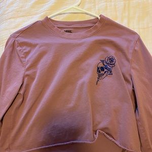 vans purple long sleeve crop top